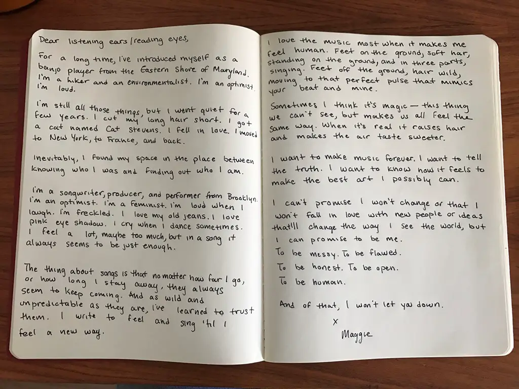 Maggie Rogers' letter to fans (posted 10/14/2016)