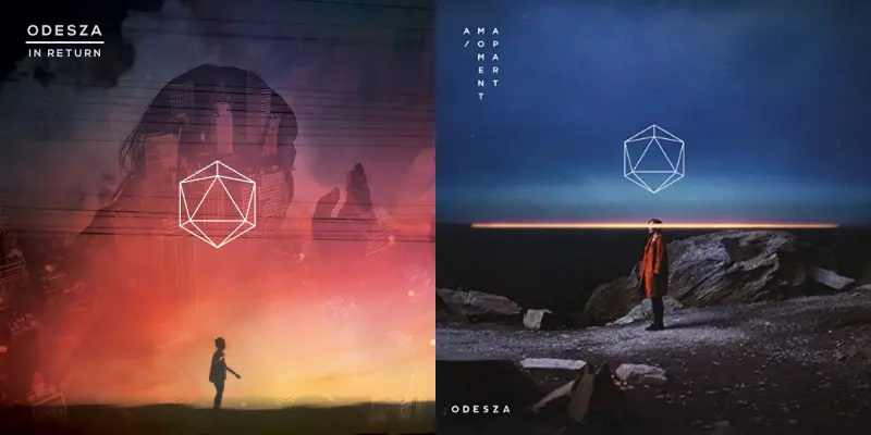 Odesza's 'In Return' (left) and 'A Moment Apart' (right)