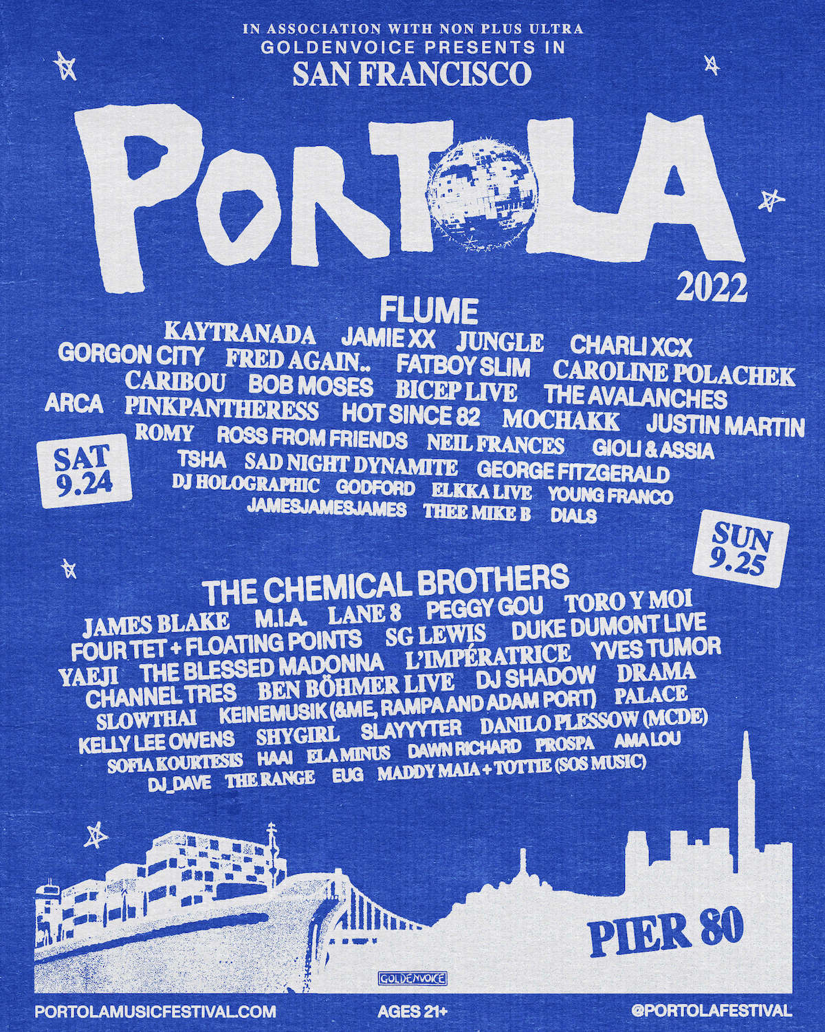 Portola Music Festival 2022 lineup poster