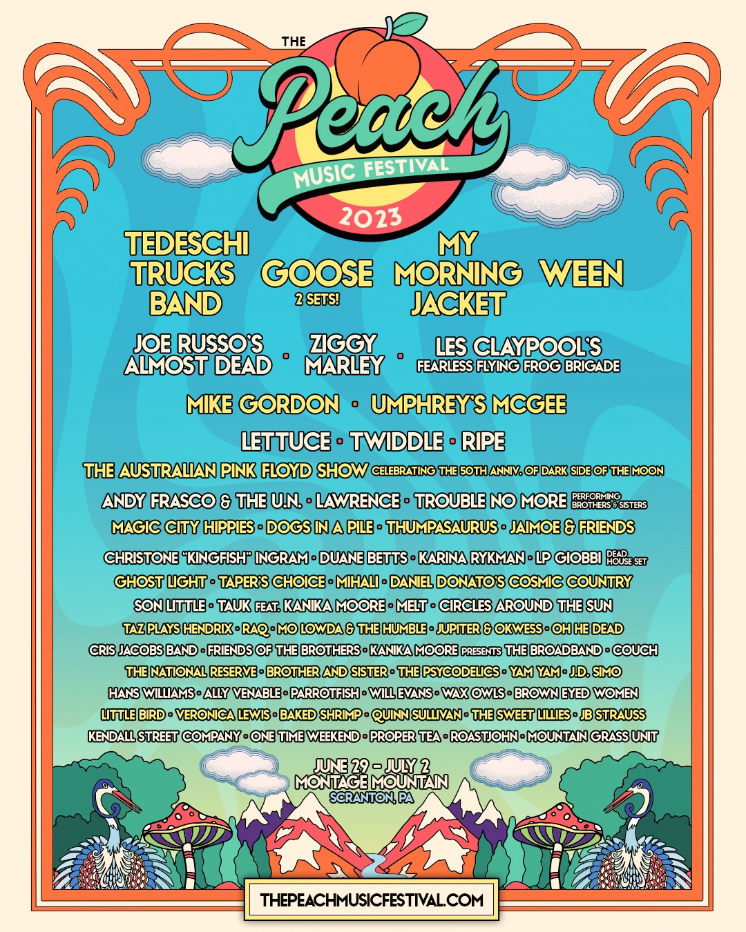 Peach Music Festival 2023 poster